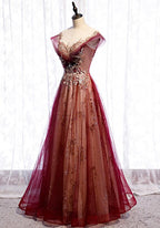 Beautiful Gradient Tulle Sweetheart A-Line Prom Dresses, Charming Prom Gowns