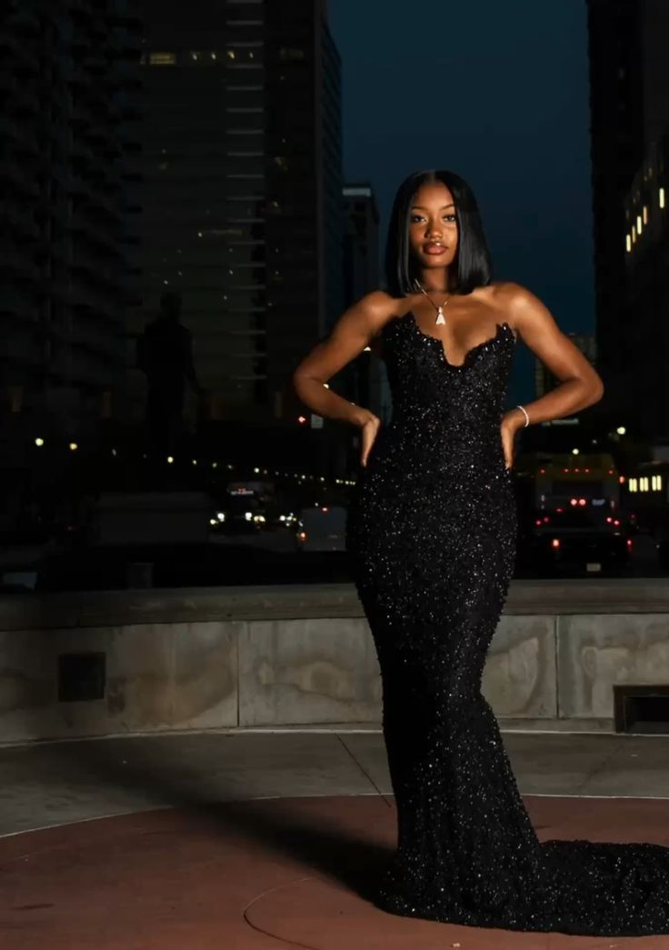 Black Strapless Mermaid Long Prom Dresses Prom Gowns