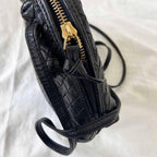 Bottega Veneta Black Intrecciato Leather Nodini Crossbody Bag