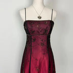 Burgundy Spaghetti Straps Exquisite Beaded Long Tulle Ball Gowns Prom Dress