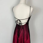 Burgundy Spaghetti Straps Exquisite Beaded Long Tulle Ball Gowns Prom Dress