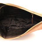 Re-Nylon Saffiano Demi-lune Shoulder Bag Brown