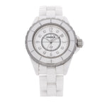 Stainless Steel Ceramic Diamond Mother of Pearl 33mm J12 Quartz Watch White