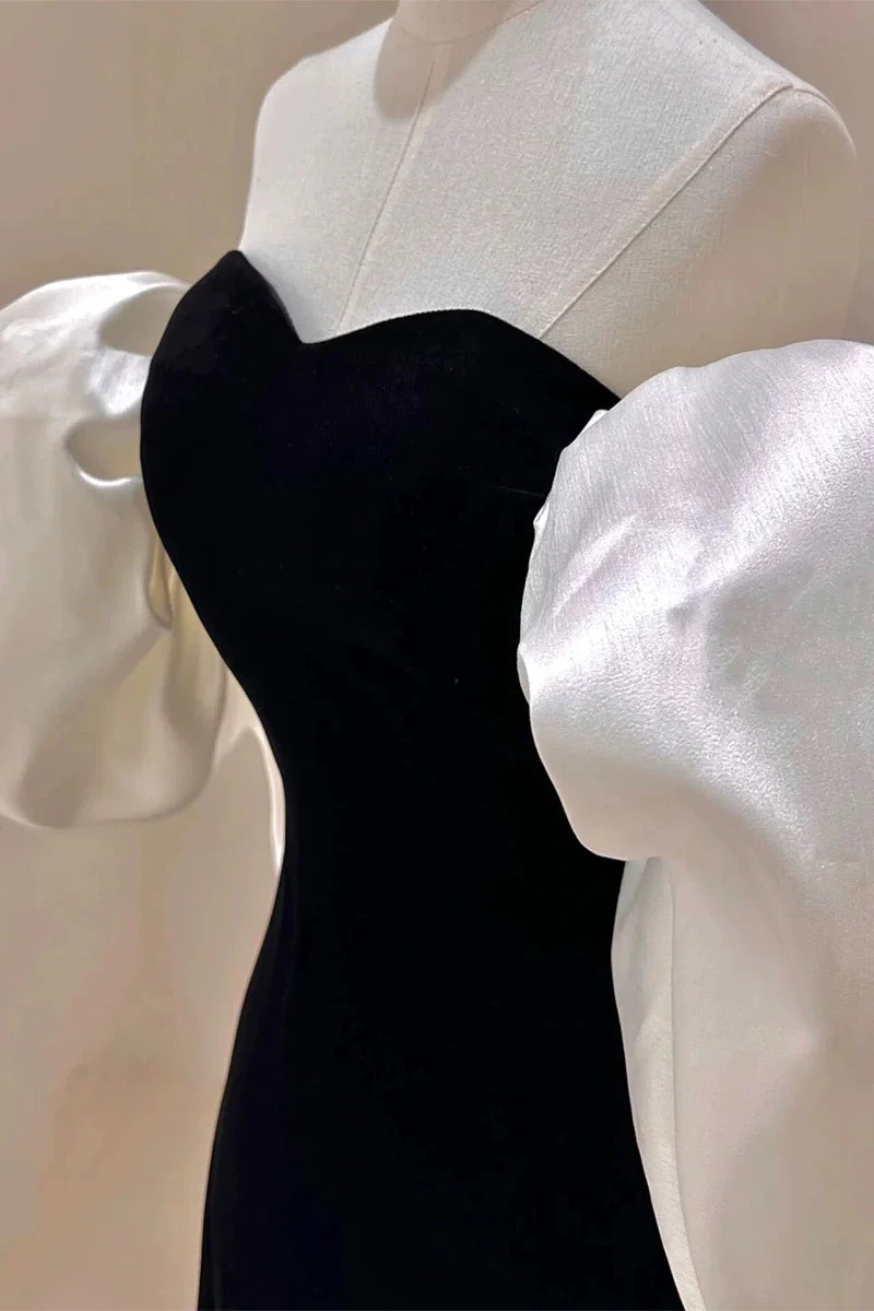 Sheath Off The Shoulder Black Velvet Evening Dress Prom Dresses Birthday Outfits  cg26197