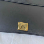 Celine Black Leather Top Handle Clutch