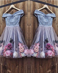 Blue short dress blue tulle homecoming dress   cg10422