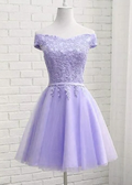 Charming Lavender Sweetheart Knee Length Homecomin Dress   cg10717