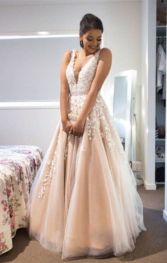 gorgeous A-line ivory formal dresses, long formal prom dresses    cg10771