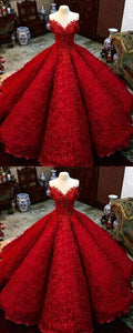 Ball Gown Red Prom Dress with Beads Off the Shoulder Lace Quinceanera Dress Ball Gown    cg11544