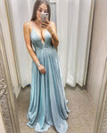 Spaghetti Straps A-Line Prom Dresses,Long Prom Dresses   cg12355