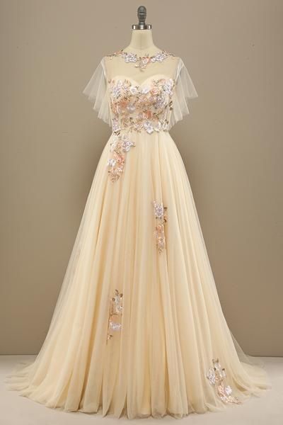 Rose Gold Sequined Prom Party Dress With Sleeves   cg14709