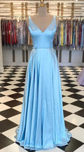 V-neck Simple Long Prom Dress ,School Dance Dresses ,Fashion Winter Formal Dress   cg14852