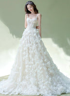 WHITE A LINE APPLIQUE LONG BALL GOWN PROM DRESS FORMAL DRESS    cg14871