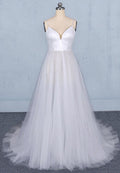 White tulle sequins long prom dress white evening dress   cg15032