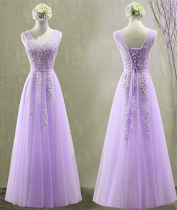 Pretty Lavender Tulle With Lace Applique Junior Prom Dress, New Formal Dress   cg16444
