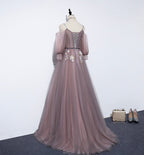 CUTE V NECK TULLE LONG A LINE PROM DRESS EVENING DRESS   cg16843
