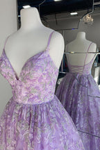 Purple lace long ball gown dress formal dress prom dress evening dress   cg16996