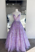 Purple lace long ball gown dress formal dress prom dress evening dress   cg16996
