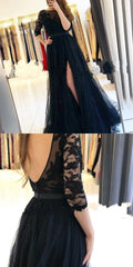 Fashion Evening Dresses Long Black | Prom dresses with sleeves   cg18297