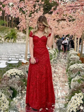 Off the shoulder floor length prom dress with lace   cg18531