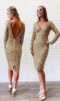 Sequins Prom Dresses Short, Fashion Forward Fitted Party Dresses    cg19274