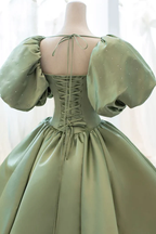 Princess ball gown dresses satin puffy sleeves quinceanera gown prom dress, evening dress    cg22001