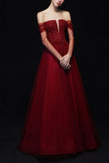 long evening dress prom dress Wine Red Evening Dress    cg22316