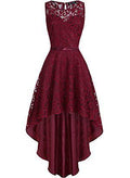 Vintage Elegant Floral Lace Sleeveless High Low Homecoming Dress         cg22805