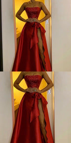 red prom dress elegant prom gown  cg6383