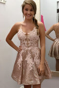 Lace Short Homecoming Dress with Criss Cross Back  cg6818