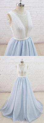 Light Blue Prom Dress, Prom Dresses, Evening Dress, Dance Dress, Graduation School Party Gown  cg7347