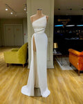 White evening dresses simple mermaid elegant cheap formal prom dresses  cg7681