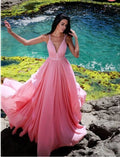 V-neck Long Prom Dresses 8th Graduation Dress Custom-made School Dance Dress  cg8786