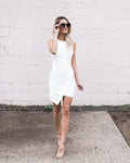 White Satin Short Homecoming Dress   cg9957