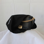 Chanel Navy Blue/Gold Woven Leather Small Reverso Boy Flap Bag