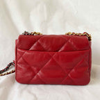 Chanel Red Quilted Leather 19 Flap Bag