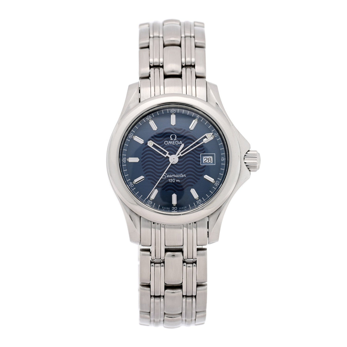 Stainless Steel 28mm Seamaster 120M Quartz Watch Blue 2571.81.00