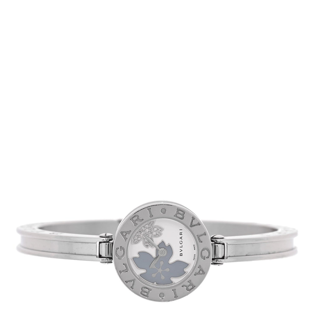 Stainless Steel Diamond Blue Mother of Pearl 22mm B.Zero1 Floral Quartz Watch
