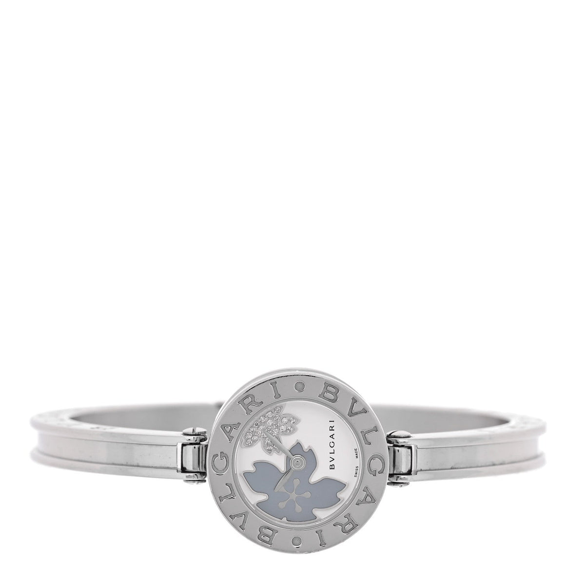 Stainless Steel Diamond Blue Mother of Pearl 22mm B.Zero1 Floral Quartz Watch