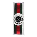 Stainless Steel Acetate 23mm Twirl Web Quartz Watch Black