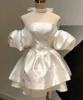 Birthday dress high-end party dress niche princess dress one-shoulder tube top dress R1766