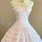 Pink Sweet Prom Party Dress Tiered Birthday Dress Evening Dress cg26299