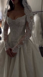 Elegant Bridal Dress Ball Gowns Off The Shoulder White Lace Wedding Dresses Minimalist Bridal Gown