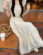 French style petite princess dress with slim waist and flying sleeves R1709