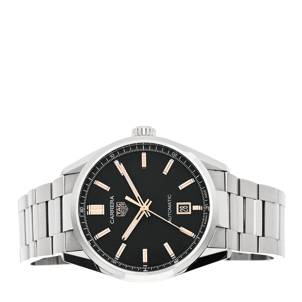 Stainless Steel 39mm Carrera Caliber 5 Automatic Watch Black WBN2113