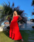 Sexy Red Spaghetti Straps Long Prom Dress,Graduation Dress Y1350