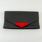 Givenchy black leather envelope flap clutch