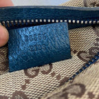 Gucci Beige/ Blue GG Canvas And Leather Belt Bag