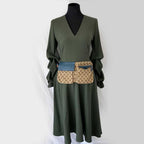 Gucci Beige/ Blue GG Canvas And Leather Belt Bag