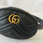Gucci Black GG Marmont 2.0 Belt Bag